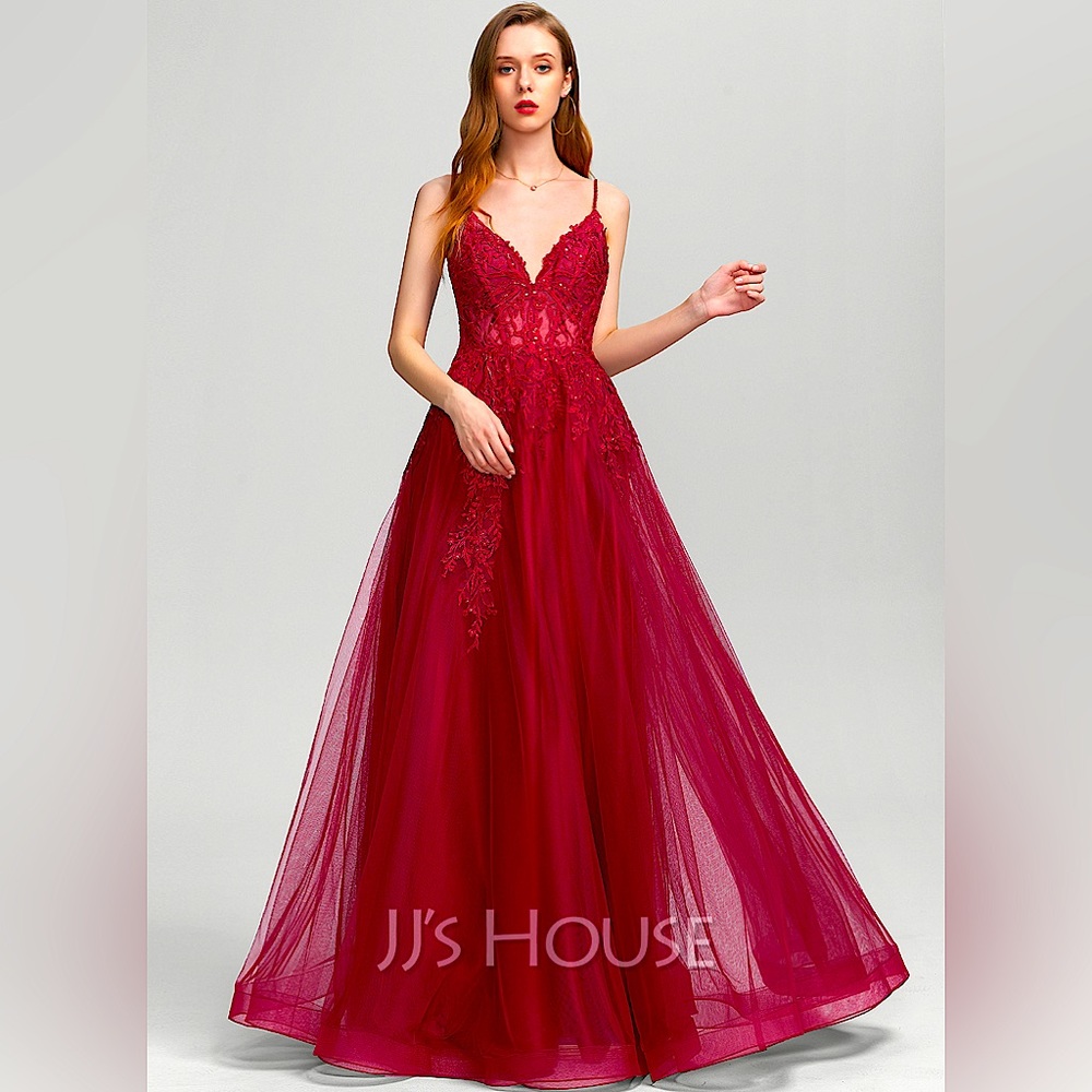 JJ’s HOUSE A-Line Tulle Princess Sweetheart Dress-Cranberry Red-Size 4/6-READ!!!